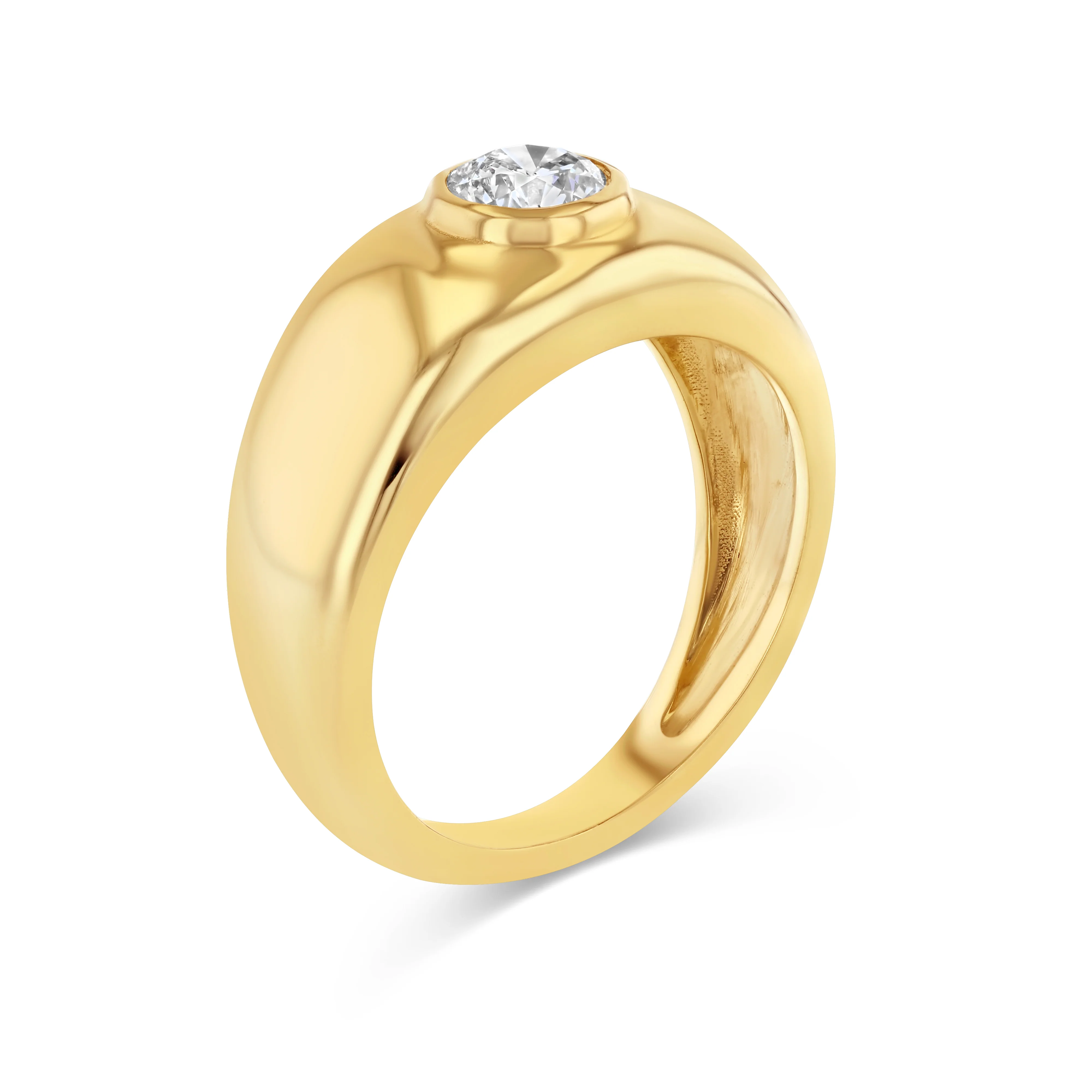 Round Diamond Bezel Cloud Ring - Image 3
