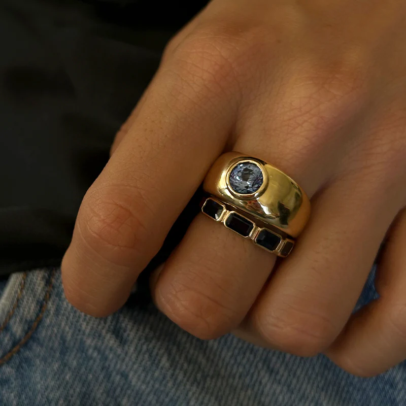ROUND SAPPHIRE BEZEL SET CLOUD RING - Image 6