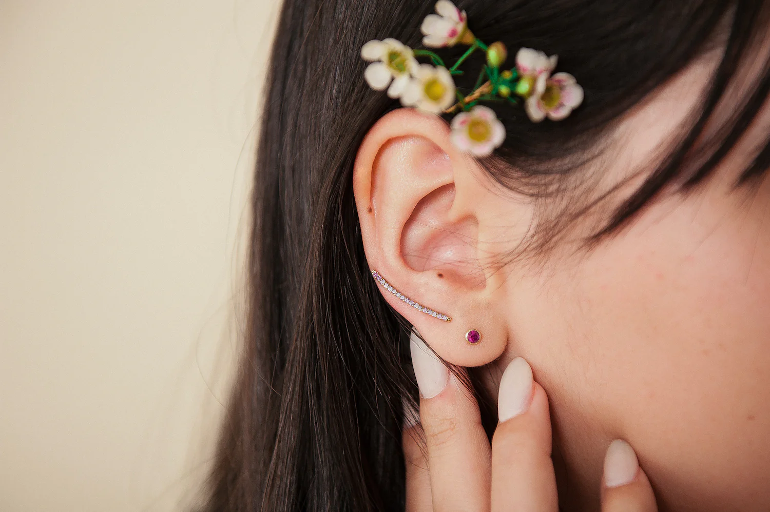 Ruby Birthstone Earrings - Image 2