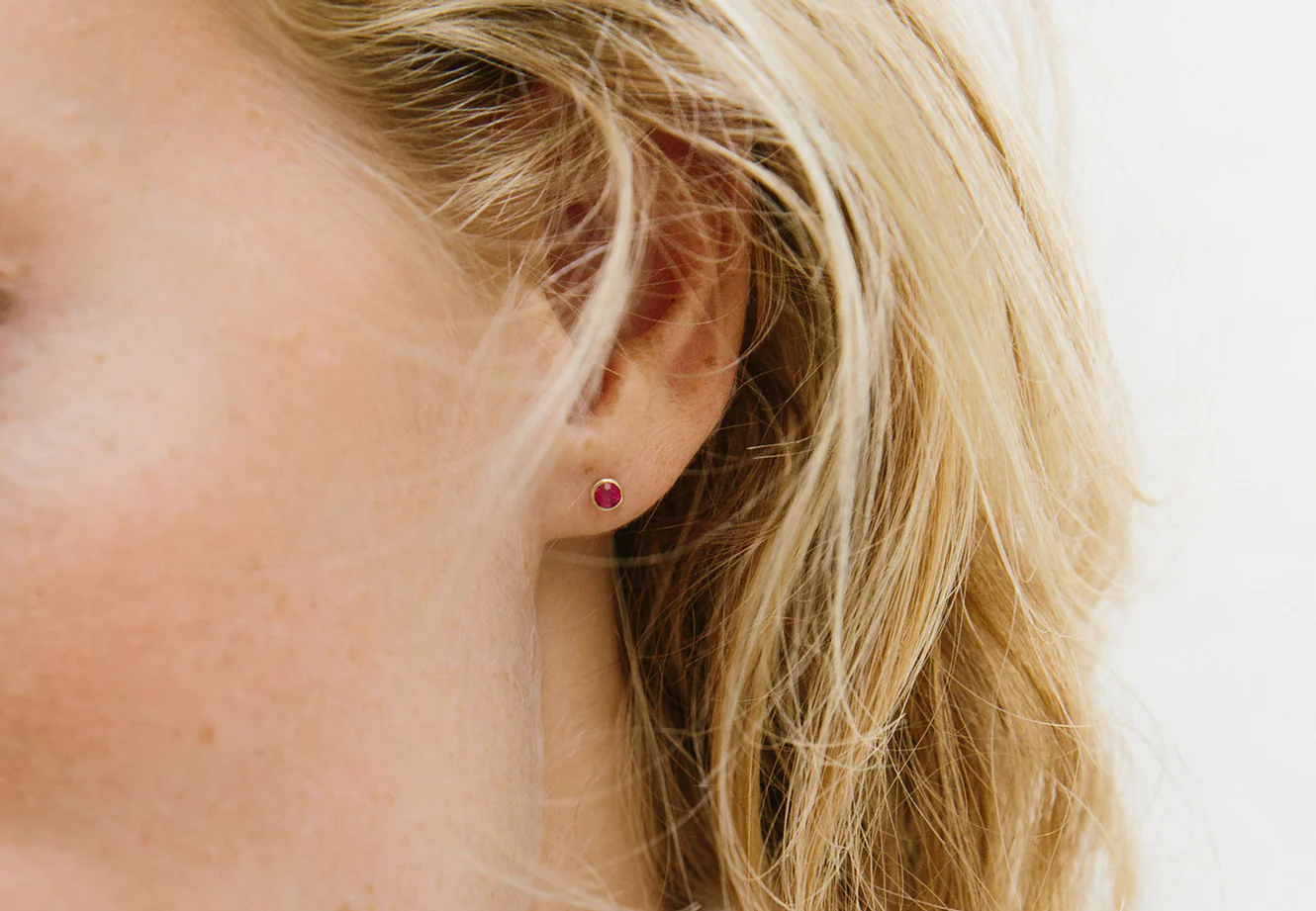 Ruby Birthstone Earrings - Image 5