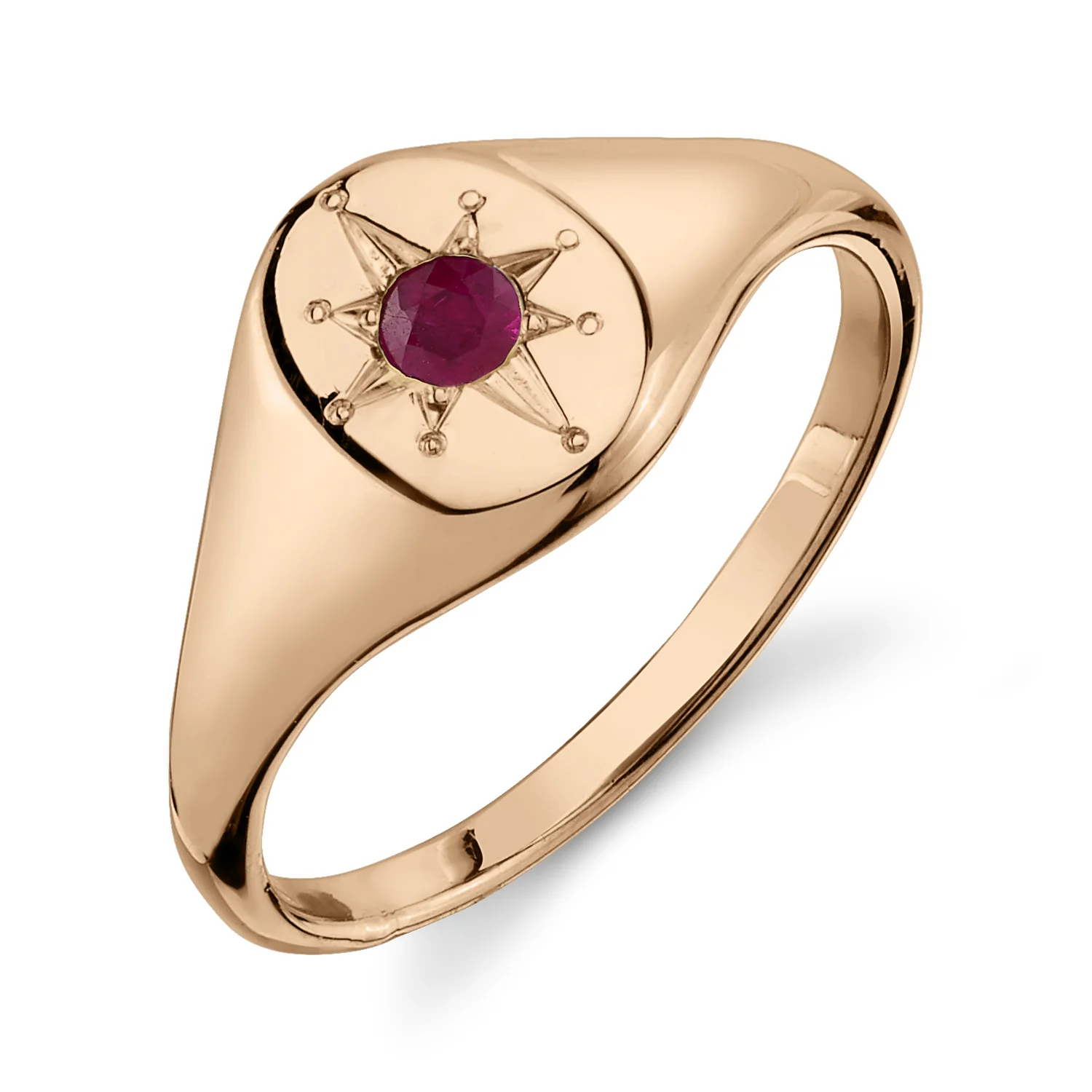 Ruby North Star Signet Ring - Image 3