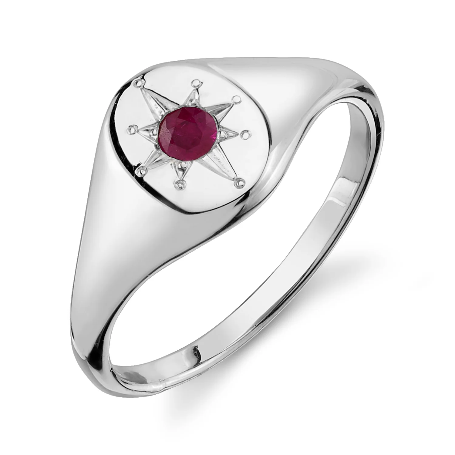Ruby North Star Signet Ring - Image 4
