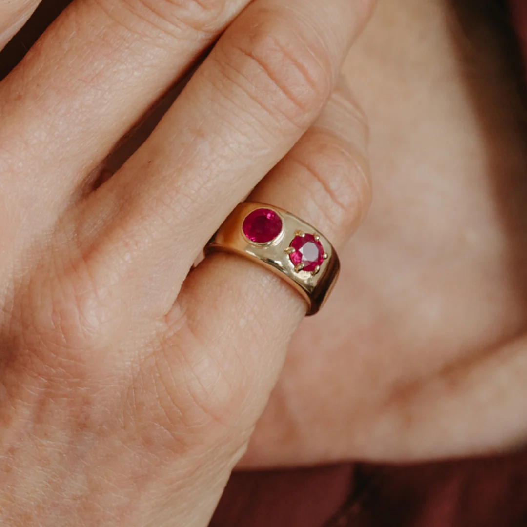 Ruby Toi et Moi Cloud Ring - Image 2