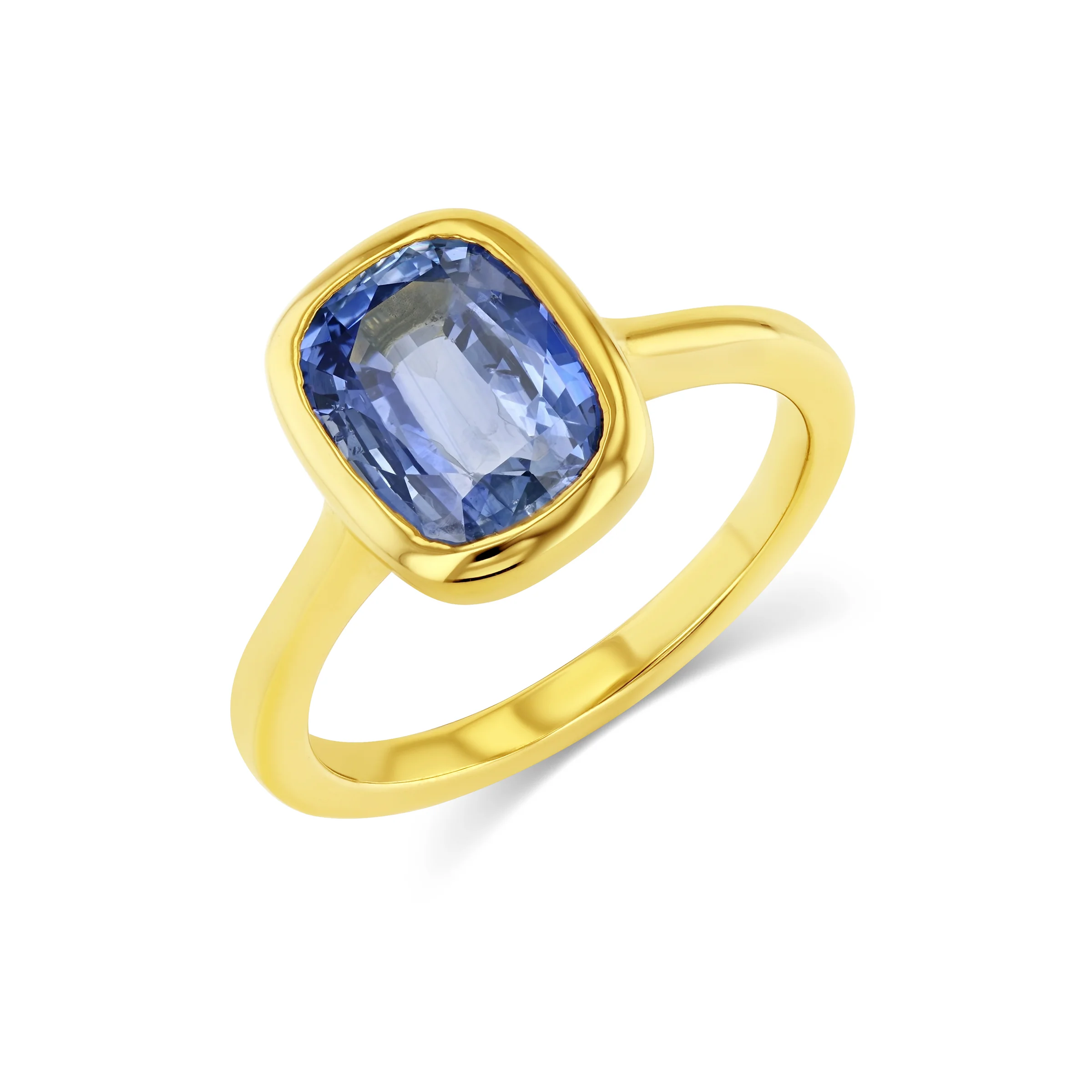 SAPPHIRE BEZEL SET SOLITAIRE RING