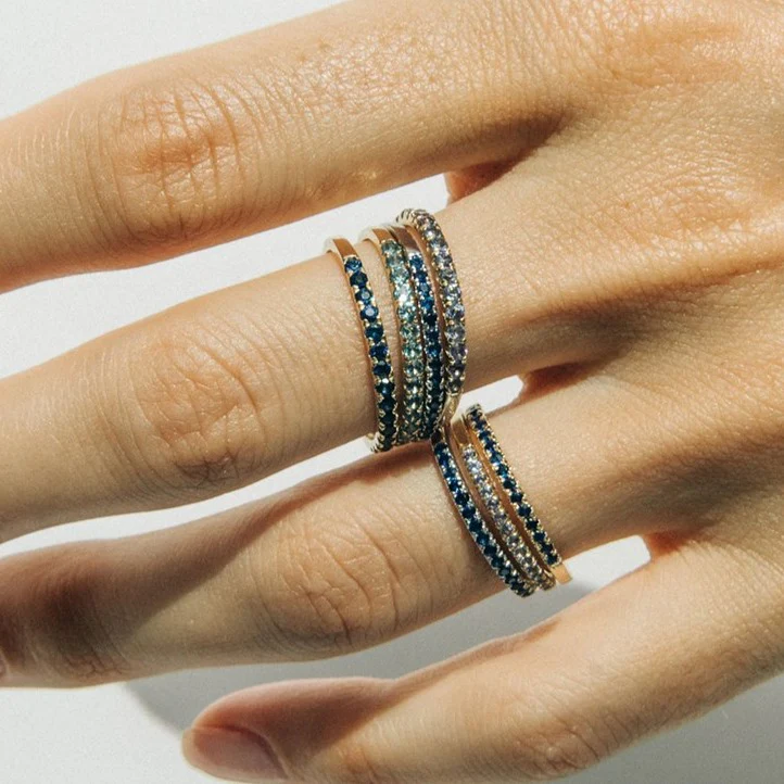 Sapphire Pavé Ring - Image 5