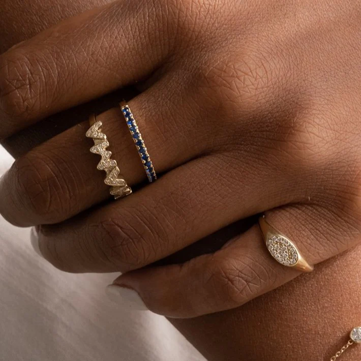 Sapphire Pavé Ring - Image 6