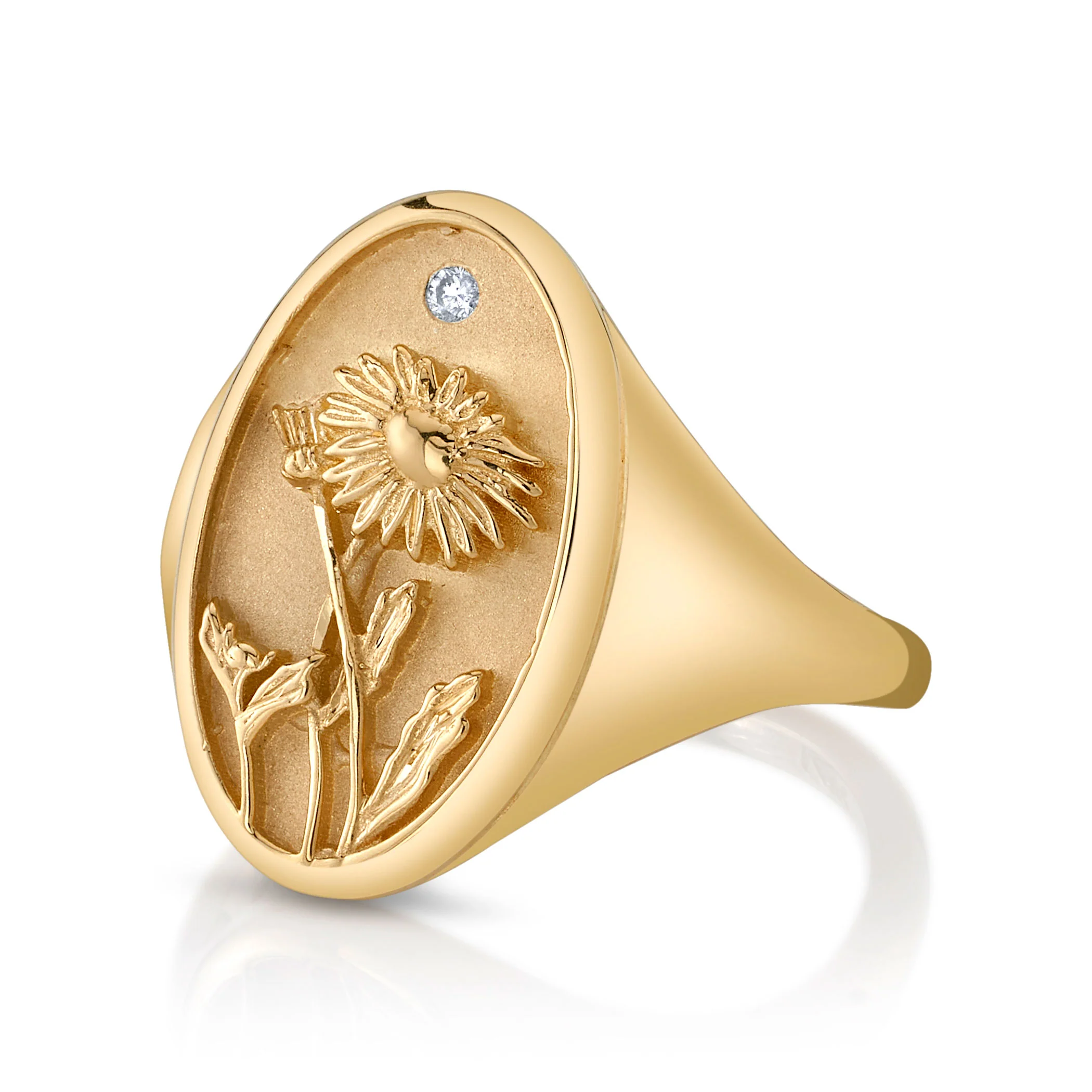 September Birth Flower Signet Ring - Image 3