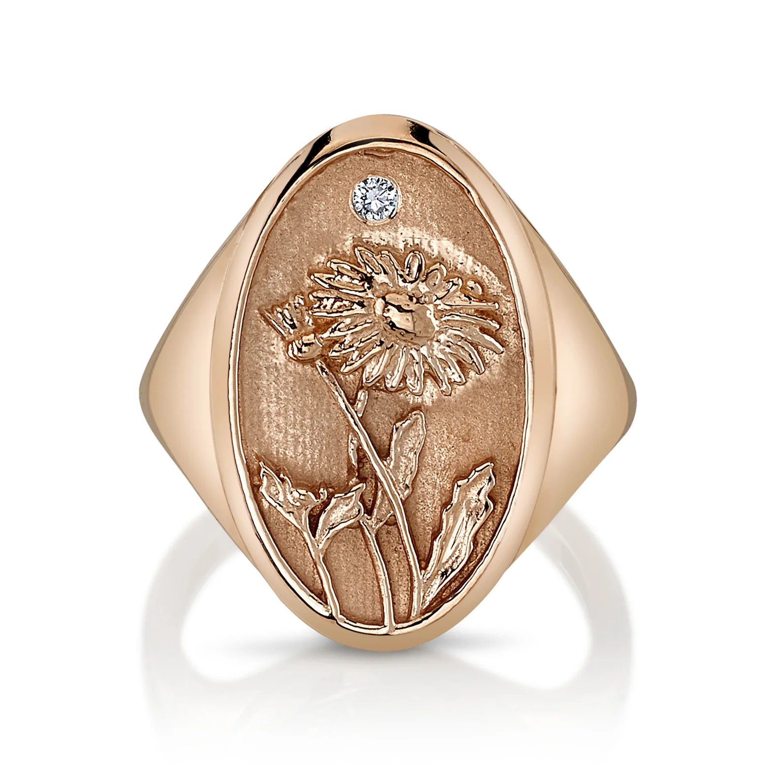 September Birth Flower Signet Ring - Image 6