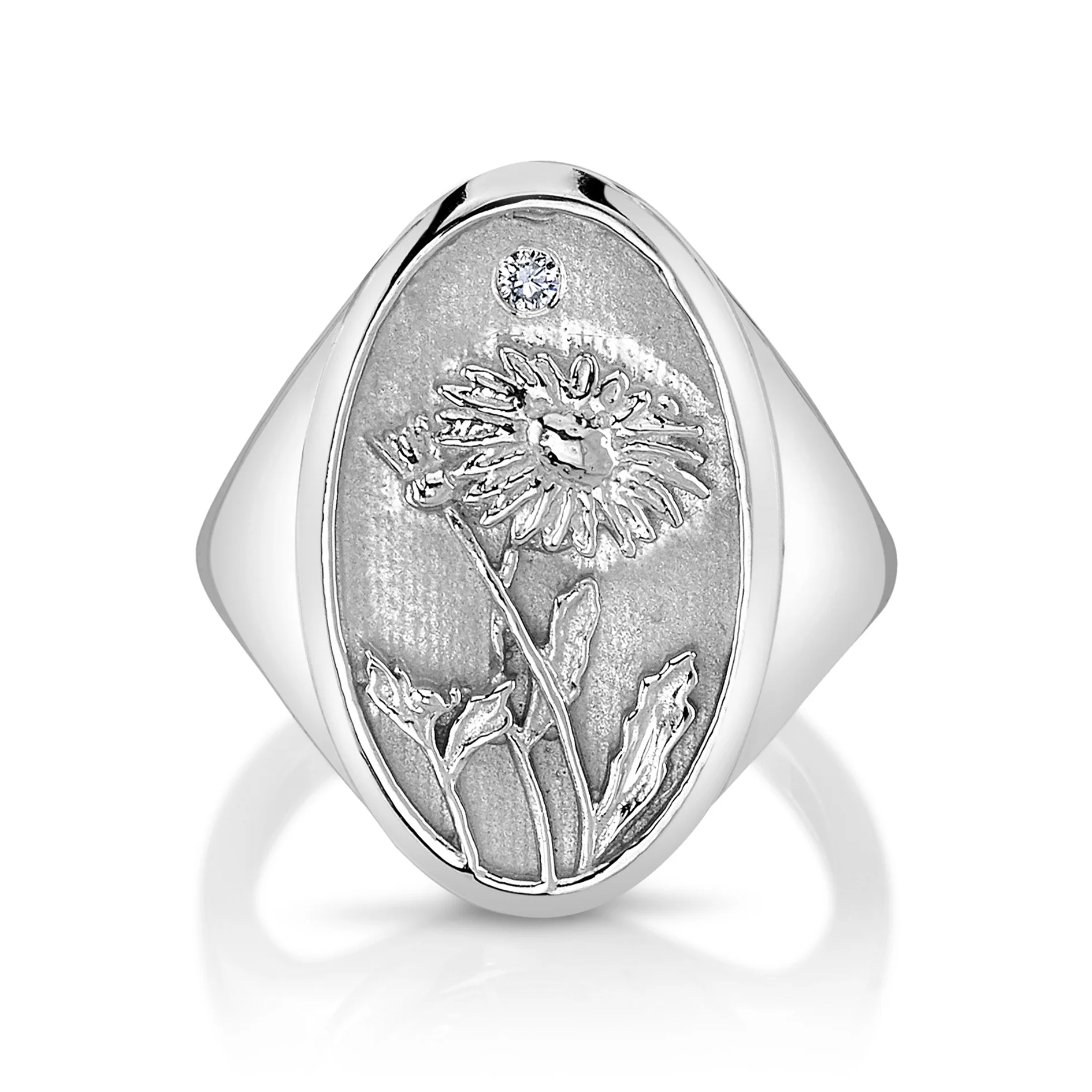 September Birth Flower Signet Ring - Image 7