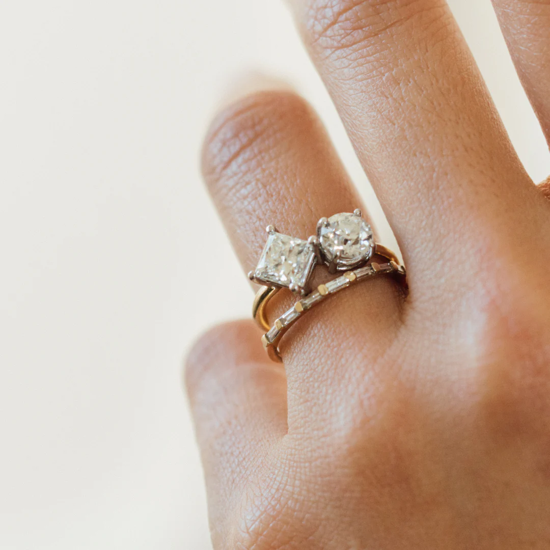 Toi et Moi Round & Radiant Diamond Ring - Image 10