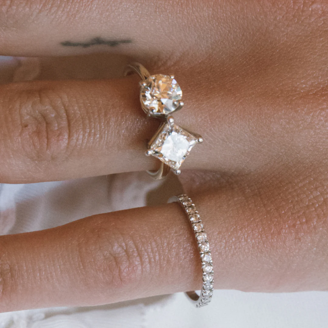 Toi et Moi Round & Radiant Diamond Ring - Image 5