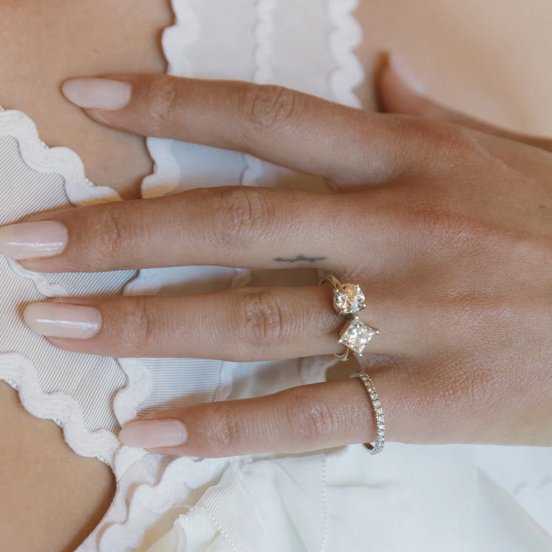 Toi et Moi Round & Radiant Diamond Ring - Image 7