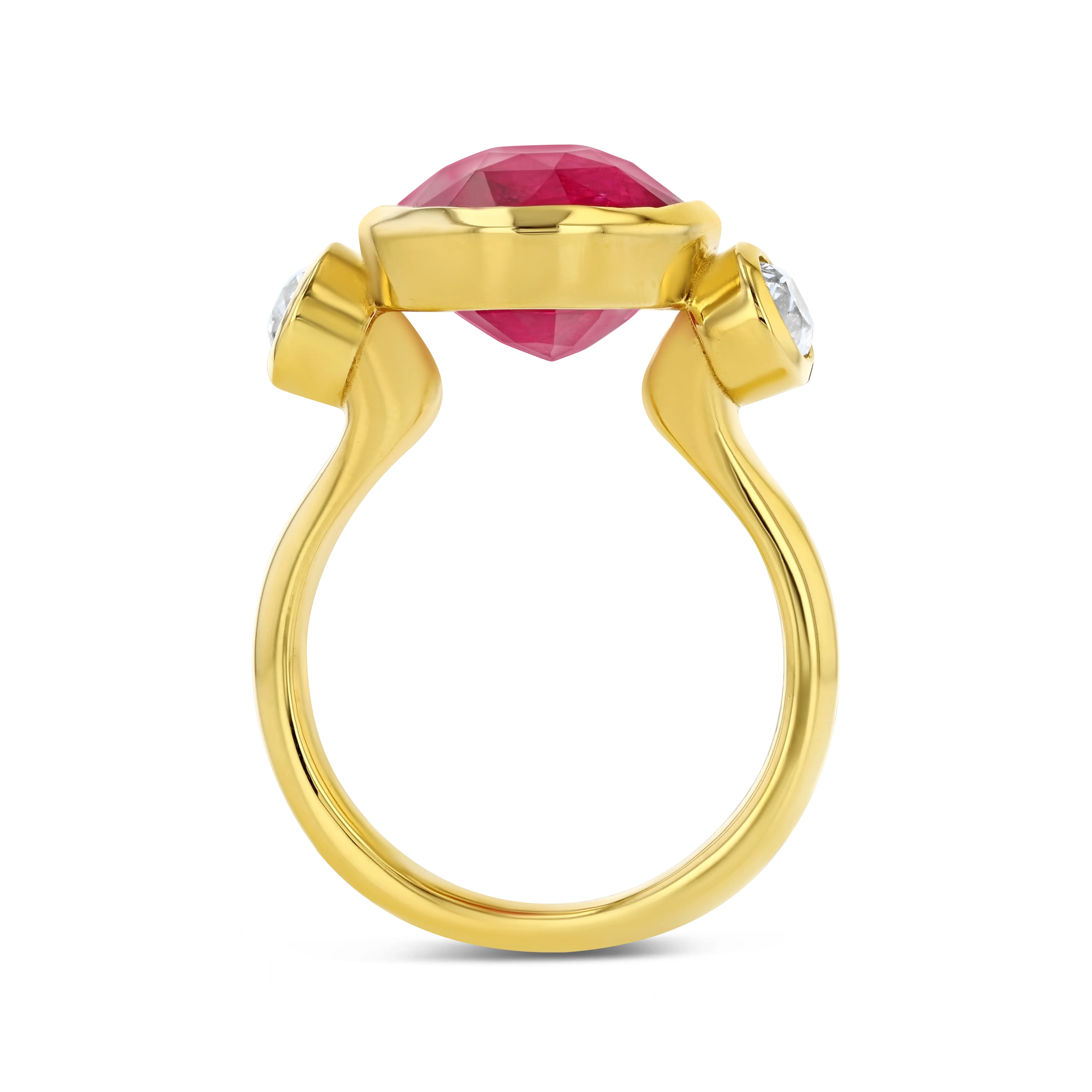 9.10ct Vibrant Pink Mahenge Spinel and Diamond Ring - Image 3