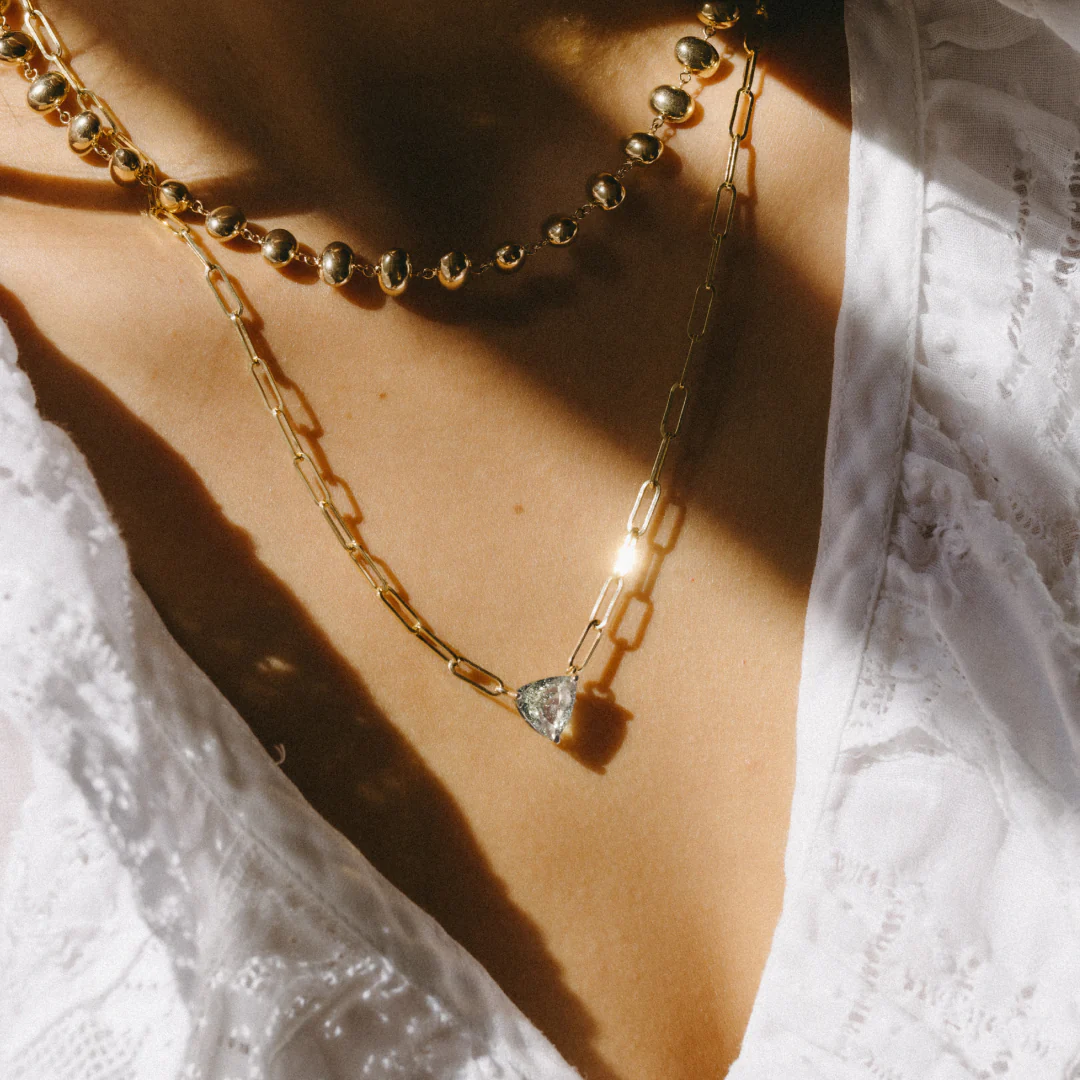 2.90ct White Beryl Trillion Necklace - Image 3